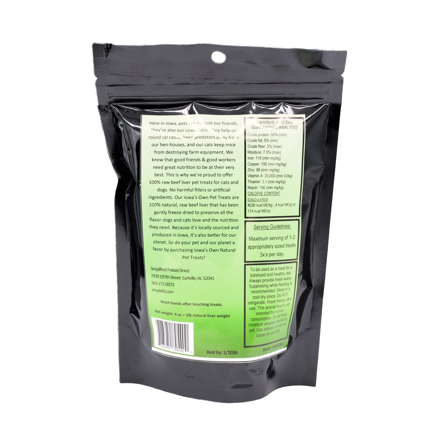Simplified Freeze Dried Beef Liver Treats for Dogs & Cats